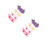 GOTTAJOY 8pcs Flower Duck Bill Hair Clips for Women Hawaiian Barrettes Cute Styling Accessories Floral Side White Pink Yellow Purple Orange Rose