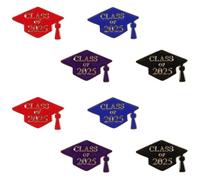 GOTTAJOY 8pcs Graduation Brooches Class of 2025 Grad Cap Badge Alloy Memorial Lapel Pin for High School College Ceremony Student Gift