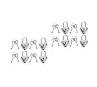 GOTTAJOY 8pcs Heart Shaped Padlock Romantic Love Lock for Couples Travel Anniversary Wedding Valentine's Day Wishing Memory Lightweight Metal Silver