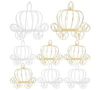 GOTTAJOY 8pcs Iron Halloween Pumpkin Carriage Candy Box Treat Holder for Wedding Party Autumn Celebration Centerpiece Decorations