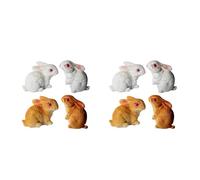 GOTTAJOY 8pcs Mini Resin Rabbit Figurines Cute Sitting Standing Bunnies for Micro Landscape Bonsai Countertop Garden Decor