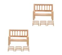 GOTTAJOY 8pcs Miniature Wooden Dollhouse Bench for Fairy Garden and Crafts