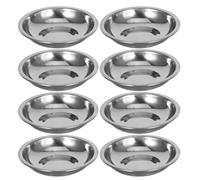 GOTTAJOY 8pcs Stainless Steel Round Sauce Dishes Dipping Bowls for Soy Condiments Sushi Appetizer Plates 10cm Kitchen Restaurant Tableware