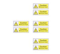 GOTTAJOY 8pcs Waterproof Oilproof Safety Warning Stickers Self Adhesive Pp Synthetic Paper 20x6.6cm for Industrial Use