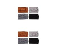 GOTTAJOY 8pcs Women's Stretchy Sport Headbands Soft Knotted Sweat Absorbent Hair Bands for Yoga Workout Gym in Black Gray Coffee