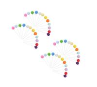 GOTTAJOY 96pcs Colorful Clay Balloon Cake Toppers Decorative Cupcake Inserts for Birthday Wedding Baby Shower Party Supplies