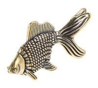 GOTTAJOY Antique Bronze Goldfish Tea Pet Feng Shui Ornament for Good Luck and Yearly Abundance Home Office Desk Decor