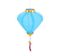 GOTTAJOY Antique Vietnamese Lantern for Outdoor Street Passage Night Scene Decoration Diamond Blue 12inch Festival Garden Hanging Light