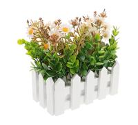 GOTTAJOY Artificial Daisy Bonsai Plant Realistic Small Potted with Plastic Basket for Home Office Desktop Spring Floral Decoration