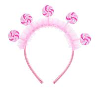 GOTTAJOY Cartoon Lollipop Sweet Princess Pink Headband for Girls Birthday Party Hair Accessory