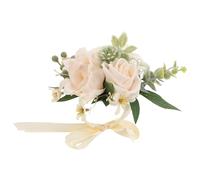 GOTTAJOY Champagne Rose Wrist Corsage Floral Bracelet for Wedding Bride Bridesmaids Prom Decoration