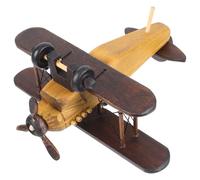 GOTTAJOY Charming Vintage Wooden Biplane Model Decor for Nursery Kids Room and Living