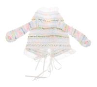 GOTTAJOY Colorful Polka Dot Bunny Ear Beanie with Lace Trim Adjustable Tie Design for Women Y2k Fashion Party and Daily Wear