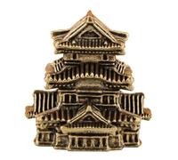 GOTTAJOY Creative Brass Vintage Chinese Pagoda and Pavilion Miniature Figurine for Living Room Decor Zen Garden Accessories Dollhouse Landscape Japanese Collectibles