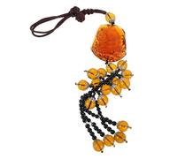 GOTTAJOY Double Sided Lucky Charm Car Rearview Mirror Pendant Chinese Style Hanging Ornament for Automotive Interior Decoration Easy Installation