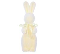 GOTTAJOY Easter Bunny Moss Figurine Yellow Rabbit Statue 20cm Garden Party Centerpiece Spring Home Table Decor Adorable Animal Sculpture