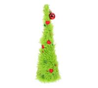 GOTTAJOY Flexible Green Plush Christmas Tree with Ornaments for Desktop Home Office Holiday Decorations