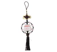GOTTAJOY Fortune Cat Car Charm Ceramic Maneki Neko Rear View Mirror Hanging Pendant Accessory Decor for Women Men