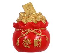 GOTTAJOY Golden Chinese Money Bag Figurine Fortune Treasure Basin Statue for Wealth Success Good Luck Home Car Decor Ornament