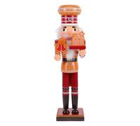 GOTTAJOY Hand-painted Wood Gingerbread Soldier Nutcracker Ornament Festive Centerpiece for Holiday Desk Decoration