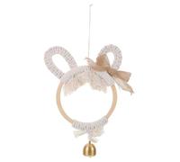 GOTTAJOY Handcrafted Macrame Bunny Wind Chime Wall Hanging Decoration with Bell for Children's Room Outdoor Garden Patio Home Decor