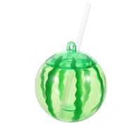 GOTTAJOY Kids' Cute Portable Watermelon Straw Cup with Fruit Design for Beverages and Summer Hawaiian Party Decorations