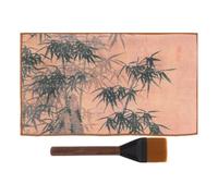 GOTTAJOY Large Ebony Dusting Brush and Bamboo Pattern Cleaning Towel Kit for Buddha Statues Temples and Buddhist Altar Maintenance