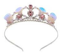 GOTTAJOY Mermaid Seashell Tiara Crown with Fake Pearls Rhinestones for Princess Costume Birthday Party Halloween Cosplay