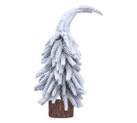 GOTTAJOY Mini Crooked Neck Cedar Christmas Tree with Wooden Base for Holiday Tabletop Decoration 27cm