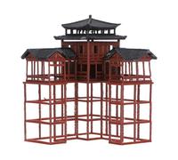 GOTTAJOY Miniature Ancient Pavilion Sculpture 10x10x13.8cm Asian Fish Tank Ornament for Tabletop Terrarium Display