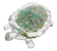 GOTTAJOY Miniature Turtle Statue Crystal Crushed Glass Figurine Realistic Sea Animal Sculpture for Home Office Desk Decor