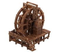 GOTTAJOY Miniature Waterwheel Hut Model Resin Aquarium Decor Zen Garden Ornament Fish Tank Landscape Accessory 8cm