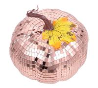 GOTTAJOY Mirror Surface Disco Pumpkin Ornament Artificial Glass Figurine Hanging Decor for Halloween Party Home 16x10.7cm