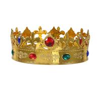 GOTTAJOY New Gold King Crown with Diamonds for Children Halloween Costume Party Headwear Accessory