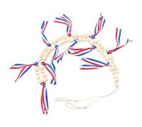 GOTTAJOY Patriotic American Flag Wood Bead Garland with Tassels for 4th of July Home Decor and Parties