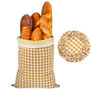 GOTTAJOY Reusable Beeswax Bread Bag with Proofing Cover Linen Food Storage Pouch for Homemade Sourdough Kitchen Accessories