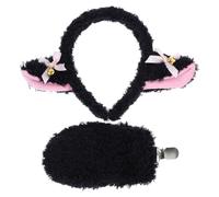 GOTTAJOY Soft Lamb Headband with Black Bell and Tail Cute Animal Costume Accessory for Kids Halloween Party Dress Up Cosplay