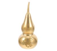 GOTTAJOY Vintage Brass Feng Shui Gourd Bottle Figurine 11cm Wealth Prosperity Lucky Wu Lou Ornament for Office Car Decoration