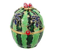 GOTTAJOY Vintage Enamel Watermelon Jewelry Box Hand Painted Metal Trinket Organizer for Rings Keepsakes and Collectibles Decor
