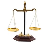 GOTTAJOY Vintage Metal Balance Scale Ornament Retro Justice Libra Sculpture Office Desk Decor for Lawyers and Home