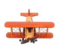 GOTTAJOY Vintage Wood Biplane Airplane Model Retro Antique Unique Centerpiece Ornament for Kids Room Nursery Home Office Decor