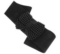 GOTTAJOY Women's Black Bowknot Elastic Waist Belt Adjustable Stretchy Waistband 103cm Decorative Band for Dresses Skirts and Pants