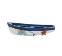 GOTTAJOY Wooden Mediterranean Pirate Ship Model Medium Size Deep Blue Nautical Desktop Decor