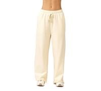 Gottex Beach Life Airport Sweatpants - Raw Hem, Wide Leg, Side Pockets, Elastic Drawstring Waist, Tops Sold Separately, Cream, XL