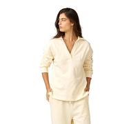 Gottex Beach Life Cozy Coast Airport Sweatshirt - V Neck, Collared, Side Slits, Oversized Fit, Bottoms Sold Separately, Cream, S