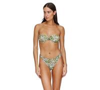 Gottex Flirtt Bandeau Bikini Top - Floral Mesh Fabric, Adjustable Straps, Back Hook Closure, Bottoms Sold Separately, Gardenia-Green, Medium