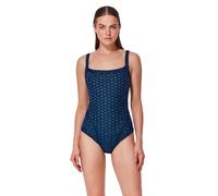 Gottex Women's Scaled Up Square Neck Knit One Piece Swimsuit, Navy-Turquoise, 8