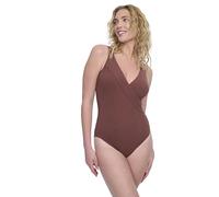 Gottex Women's Dark Brown Surplice One Piece Bathing Suit Swim Essential Swimsuit, 12