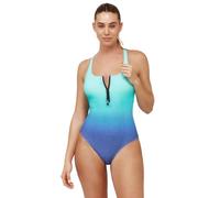 Gottex Women's Free Sport Scoop Neck One Piece Swimwear-Removable Soft Cups, Front & Back Lining, Adjustable Straps Swimsuit, Multi Green, 8