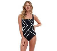 Gottex Women's Mirage Recycle Square Neck One Piece Swimsuit, Blk/Wh, 12